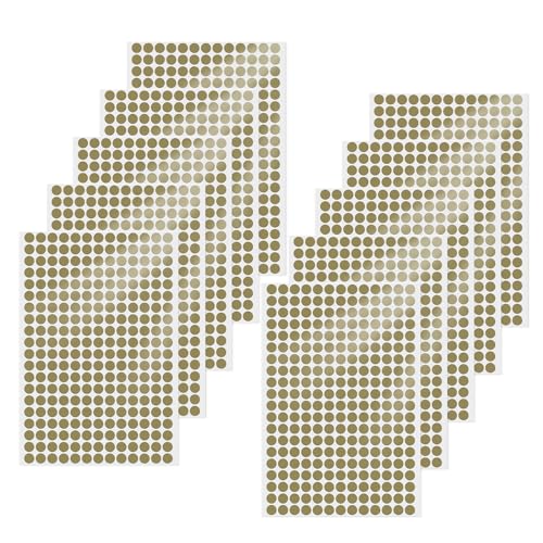 YIKIADA Gold Klebepunkte Aufkleber 13 mm Vinyl Selbstklebende Abnehmbar Runde Etiketten Wasserdicht Punktaufkleber für Büro 2600 Stück von YIKIADA