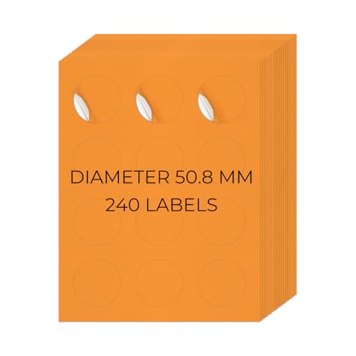 YIKIADA Neon Orange Universal Etiketten 50,8 MM Vinyl Selbstklebend Ablösbar Rund Aufkleber Bedruckbar Klebeetiketten Blanko Adressetiketten für Tintenstrahl- und Laserdruckern 240 Stück YIKIADA Neon Orange Universal Etiketten 50,8 MM Vinyl Selbstklebend Ablösbar Rund Aufkleber Bedruckbar Klebeetiketten Blanko Adressetiketten für Tintenstrahl- und Laserdruckern 240 Stück von YIKIADA