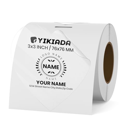 YIKIADA Transparente Herz Thermo Etiketten Vinyl 76 mm Selbstklebend Rolle Geschenk Aufkleber Wasserdicht Drucker Thermoaufkleber für Logo Barcode Hochzeit Jahrestag Valentinstag 200 Stück von YIKIADA
