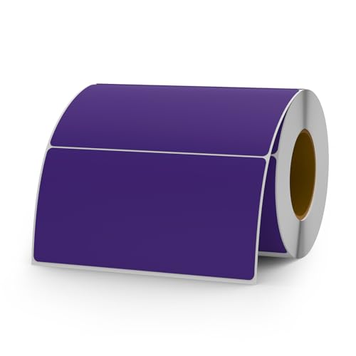 YIKIADA Violett Etiketten 50 × 100 mm Selbstklebend Vinyl Farbige Aufkleber Wasserdichte Name Klebeetiketten Rolle für Umzug Büro Lager Haus 500 Stück von YIKIADA