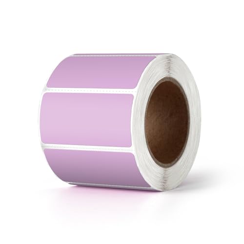 YIKIADA Violett Thermo-Etikett Vinyl 25 x 50 mm Rolle Rechteckig Selbstklebend Adressaufkleber Wasserdicht Aufkleber für Name Barcode QR Code DIY 500 Stück von YIKIADA