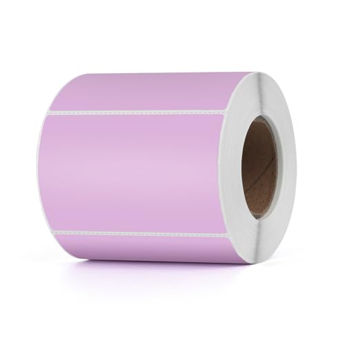 YIKIADA Violett Thermo-Etikett Vinyl 50 x 76 mm Rolle Rechteckig Selbstklebend Adressaufkleber Wasserdicht Aufkleber für Name Barcode QR Code DIY 500 Stück von YIKIADA