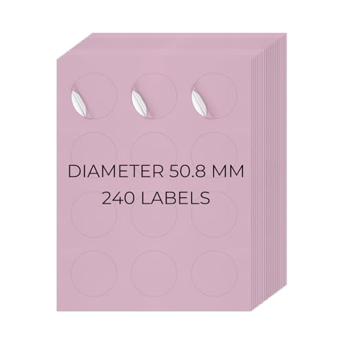 YIKIADA Violett Universal Etiketten 50,8 MM Vinyl Selbstklebend Ablösbar Rund Aufkleber Bedruckbar Klebeetiketten Blanko Adressetiketten für Tintenstrahl- und Laserdruckern 240 Stück YIKIADA Violett Universal Etiketten 50,8 MM Vinyl Selbstklebend Ablösbar Rund Aufkleber Bedruckbar Klebeetiketten Blanko Adressetiketten für Tintenstrahl- und Laserdruckern 240 Stück von YIKIADA