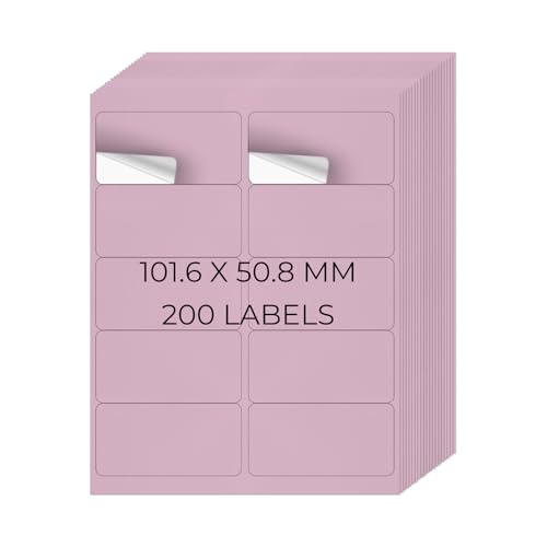 YIKIADA Violett Universal Etiketten 50,8 × 101,6 MM Vinyl Selbstklebend Ablösbar Blanko Aufkleber Bedruckbar Namenaufkleber Büro Adressetiketten für Tintenstrahl- und Laserdruckern 200 Stück YIKIADA Violett Universal Etiketten 50,8 × 101,6 MM Vinyl Selbstklebend Ablösbar Blanko Aufkleber Bedruckbar Namenaufkleber Büro Adressetiketten für Tintenstrahl- und Laserdruckern 200 Stück von YIKIADA