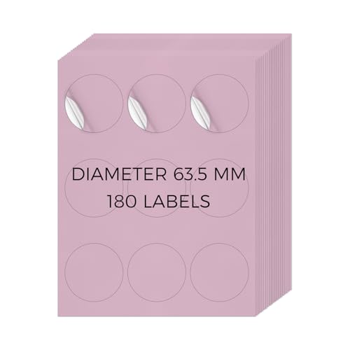 YIKIADA Violett Universal Etiketten 63,5 MM Vinyl Selbstklebend Ablösbar Rund Aufkleber Bedruckbar Klebeetiketten Blanko Adressetiketten für Tintenstrahl- und Laserdruckern 180 Stück YIKIADA Violett Universal Etiketten 63,5 MM Vinyl Selbstklebend Ablösbar Rund Aufkleber Bedruckbar Klebeetiketten Blanko Adressetiketten für Tintenstrahl- und Laserdruckern 180 Stück von YIKIADA