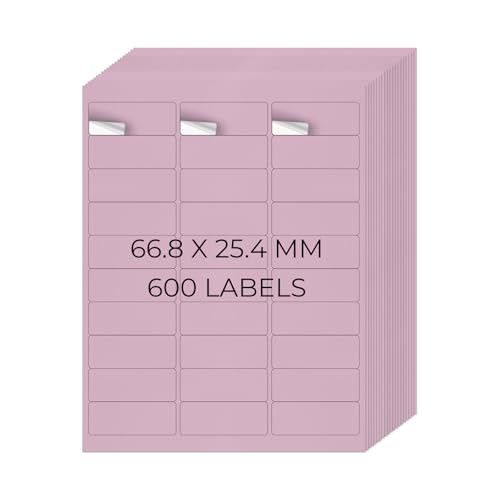 YIKIADA Violett Universal Etiketten 66,8 × 25,4 MM Vinyl Selbstklebend Ablösbar Blanko Aufkleber Bedruckbar Namenaufkleber Büro Adressetiketten für Tintenstrahl- und Laserdruckern 600 Stück YIKIADA Violett Universal Etiketten 66,8 × 25,4 MM Vinyl Selbstklebend Ablösbar Blanko Aufkleber Bedruckbar Namenaufkleber Büro Adressetiketten für Tintenstrahl- und Laserdruckern 600 Stück von YIKIADA