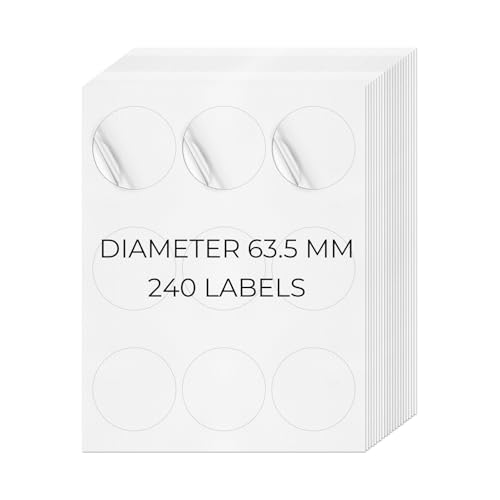 YIKIADA Weiß Universal Etiketten 63,5 MM Vinyl Selbstklebend Ablösbar Rund Aufkleber Bedruckbar Klebeetiketten Blanko Adressetiketten für Tintenstrahl- und Laserdruckern 180 Stück YIKIADA Weiß Universal Etiketten 63,5 MM Vinyl Selbstklebend Ablösbar Rund Aufkleber Bedruckbar Klebeetiketten Blanko Adressetiketten für Tintenstrahl- und Laserdruckern 180 Stück von YIKIADA