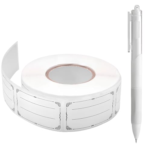 Etiketten Selbstklebend, 600 Stück Gefrieretiketten Selbstklebend, 5 x 3 cm Etiketten Marmelade, Weiß Rechteckig Aufkleber, für Gläser, Marmelade, Einmachgläser,Tüten Adressetiketten Zuhause, Büro von YILANJIN