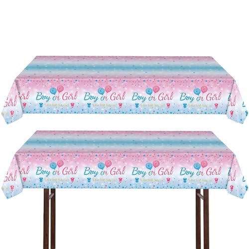 YILANJIN 2 Stück Gender Reveal Party Tischdecke 137x274 cm, Rosa Blau Rechteckige Kunststoff Tischdecke, Wasserdichtes Tischtuch für Babyparty, Baby Shower, Mädchen oder Jungen Geburtstag Deko YILANJIN 2 Stück Gender Reveal Party Tischdecke 137x274 cm, Rosa Blau Rechteckige Kunststoff Tischdecke, Wasserdichtes Tischtuch für Babyparty, Baby Shower, Mädchen oder Jungen Geburtstag Deko von YILANJIN