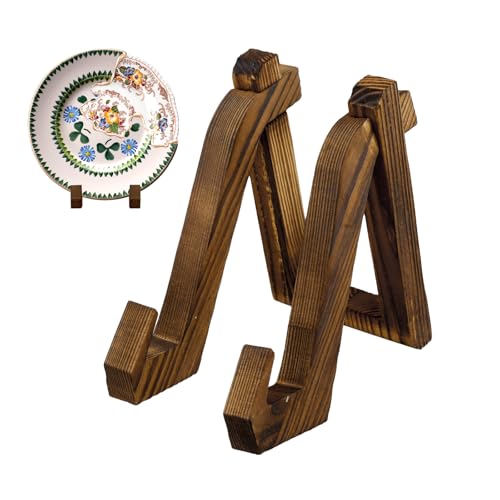 YILANJIN Tellerhalter Ständer, 1 Stück Deko Tischaufsteller zur Ausstellung, Holz Dekorative Ständer für Plaketten, Schallplatten Halter für Bücher, Platten, Bilderrahmen (10.2 × 16.5 ×15.2 cm) von YILANJIN