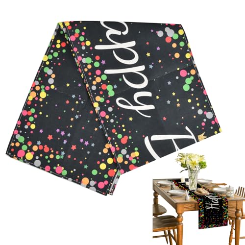 YILANJIN Tischläufer Geburtstag, Leinen Happy Birthday Tischdecke, Bunt Tischläufer Geburtstag Dekoration, Happy Birthday Tischdeko für Lnnenparty im Freien Geburtstag Party Dekoration 30 x 180 CM (B) YILANJIN Tischläufer Geburtstag, Leinen Happy Birthday Tischdecke, Bunt Tischläufer Geburtstag Dekoration, Happy Birthday Tischdeko für Lnnenparty im Freien Geburtstag Party Dekoration 30 x 180 CM (B) von YILANJIN