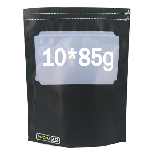 YILNUNFU 10 x 85g Wiederverwendbare Aufbewahrungsbeutel - Geruchskontrolle und UV Schutz, Zipbeutel mit Integrierter Feuchtigkeitskontrolle (58-62%) - 20X30CM von YILNYNFU