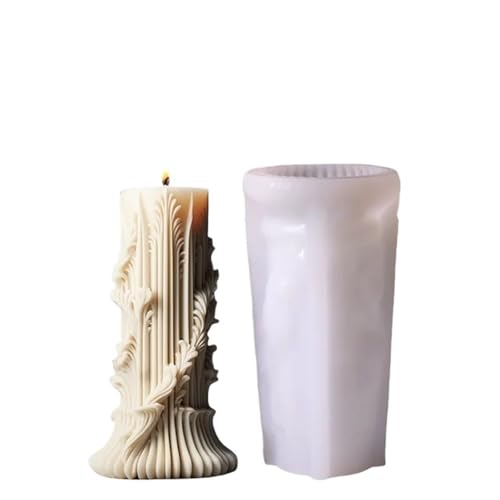 1/5-teiliges zylindrisches Stumpenkerzenform-Set, inklusive Silikonform, Seife, Kerzenherstellungszubehör FüR Herstellung Kerzen Seife(1 pcs A Styles) von YILWPV