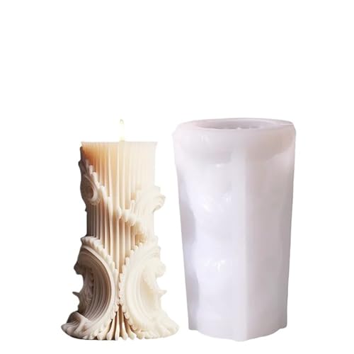 1/5-teiliges zylindrisches Stumpenkerzenform-Set, inklusive Silikonform, Seife, Kerzenherstellungszubehör FüR Herstellung Kerzen Seife(1 pcs B Styles) von YILWPV