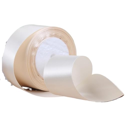 Geschenkband 4 Bände Elfenbein Satinbänder Weihnachten Halloween Geburtstagsfeier Hochzeitsdekoration DIY Handwerk Geschenkbox Kuchenverpackung FüR Geschenkverpackung(Beige50mm) von YILWPV
