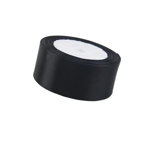 Geschenkband 4 Bände Hochzeit Geburtstag Party Dekorative Satinbänder Satinbänder 22 Meter FüR Geschenkverpackung(Black,20mm) von YILWPV