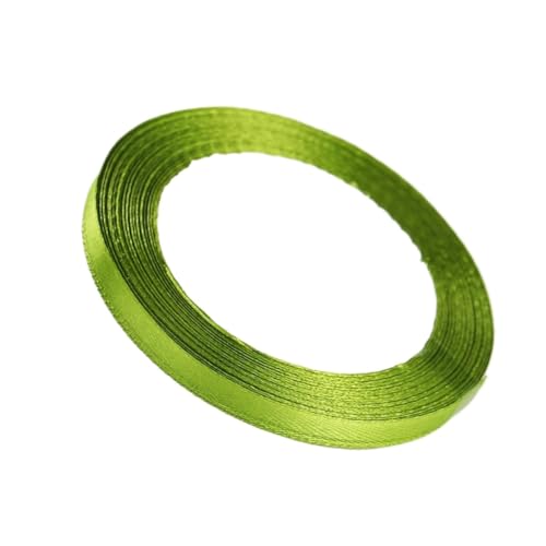 Geschenkband 6 Rollen olivgrünes Satinband for Basteln, DIY, handgefertigtes Schleifenmaterial, Weihnachten, Halloween, Geburtstagsparty, Geschenkverpackungsband FüR Geschenkverpackung(6mm Wide) von YILWPV
