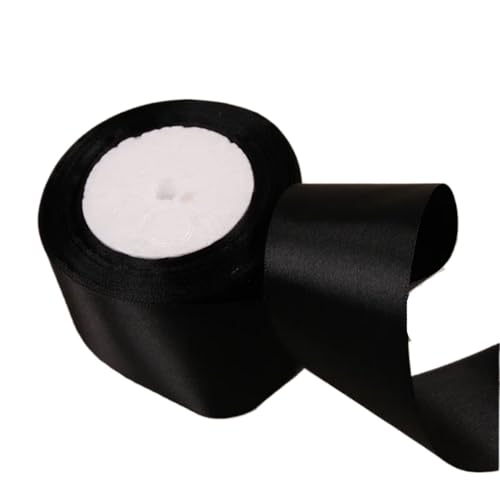 Geschenkband 6 Stück Satinbänder for Weihnachts- und Hochzeitsdekorationen for Selbermachen. FüR Geschenkverpackung(Black,6mm) von YILWPV
