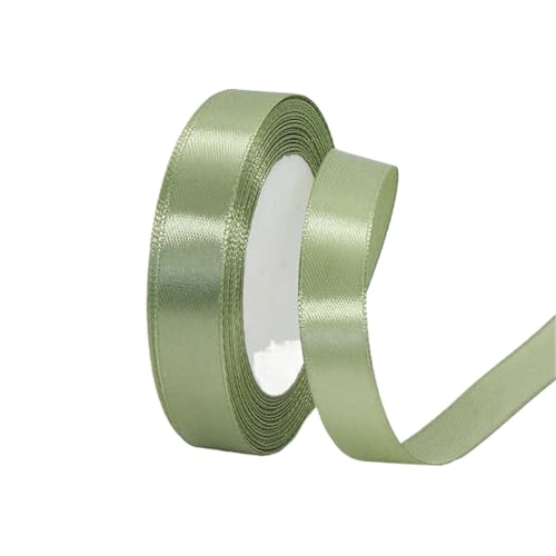 Geschenkband 6 rolle Gras Grün Satin Band Hochzeit Party Dekoration Blume Verpackung Bögen for Handwerk Band FüR Geschenkverpackung(1.5cm 22meters) von YILWPV