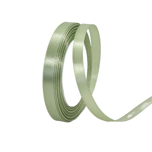 Geschenkband 6 rolle Gras Grün Satin Band Hochzeit Party Dekoration Blume Verpackung Bögen for Handwerk Band FüR Geschenkverpackung(1cm 22meters) von YILWPV