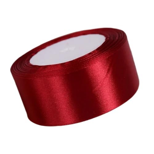 Geschenkband 6 rollen Burgund Seide Satin Bänder Weihnachten Hochzeit Party Dekoration Geschenk Verpackung Wein Rot Bänder FüR Geschenkverpackung(15mm Width) von YILWPV