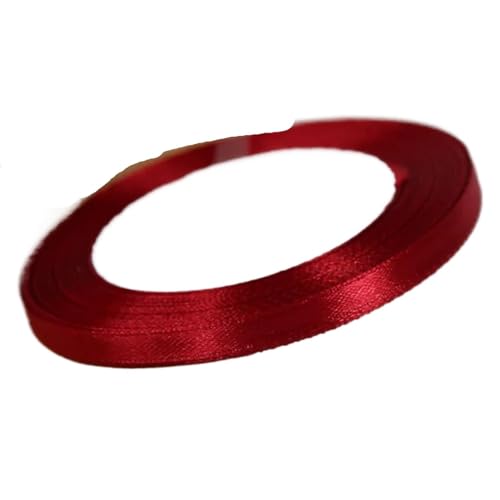 Geschenkband 6 rollen Burgund Seide Satin Bänder Weihnachten Hochzeit Party Dekoration Geschenk Verpackung Wein Rot Bänder FüR Geschenkverpackung(6mm Width) von YILWPV