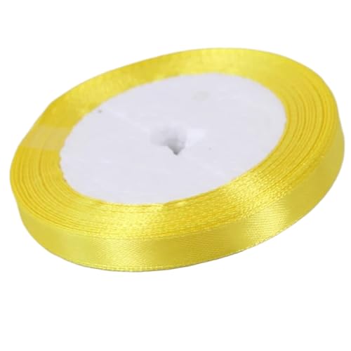 Geschenkband 6 rollen Gelb Seide Satin Bänder Weihnachten Hochzeit Party Dekoration Geschenk Verpackung DIY Handwerk Bänder FüR Geschenkverpackung(10mm Wide) von YILWPV