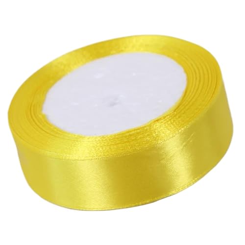Geschenkband 6 rollen Gelb Seide Satin Bänder Weihnachten Hochzeit Party Dekoration Geschenk Verpackung DIY Handwerk Bänder FüR Geschenkverpackung(25mm Wide) von YILWPV