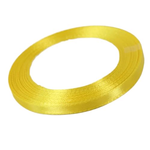 Geschenkband 6 rollen Gelb Seide Satin Bänder Weihnachten Hochzeit Party Dekoration Geschenk Verpackung DIY Handwerk Bänder FüR Geschenkverpackung(6mm Wide) von YILWPV