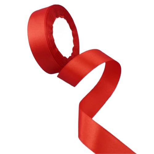 Geschenkband 6 rollen Silk Satin Bänder Weihnachten Halloween Geschenk Verpackung Hochzeit Dekoration Bänder FüR Geschenkverpackung(Red) von YILWPV
