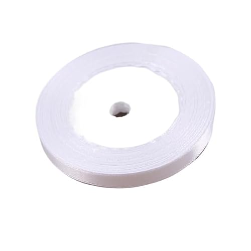Geschenkband 6 rollen Weiß Satin Bänder Weihnachten Hochzeit Party Dekoration Geschenk Verpackung Bänder FüR Geschenkverpackung(6mm) von YILWPV