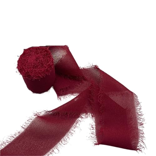 Geschenkband 6Pcs Seidenband Blumenstrauß Wrap Dekoration Ausgefranste Kante Chiffonband FüR Geschenkverpackung(Color1) von YILWPV