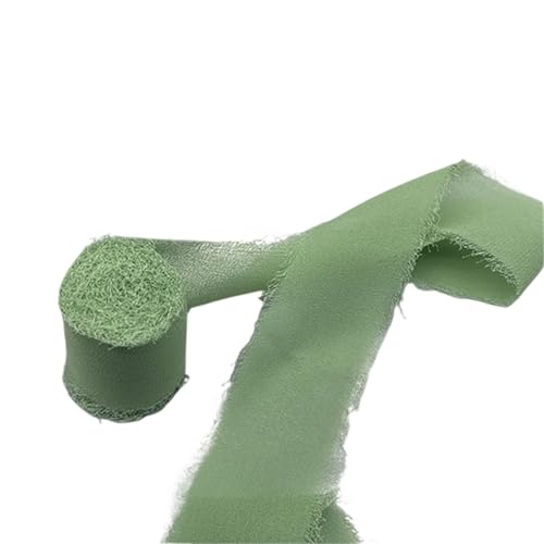 Geschenkband 6Pcs Seidenband Blumenstrauß Wrap Dekoration Ausgefranste Kante Chiffonband FüR Geschenkverpackung(Color5) von YILWPV