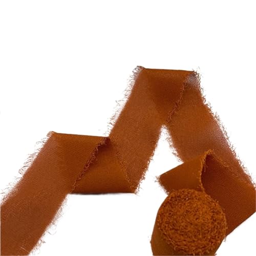 Geschenkband 6Pcs Seidenband Blumenstrauß Wrap Dekoration Ausgefranste Kante Chiffonband FüR Geschenkverpackung(Color6) von YILWPV