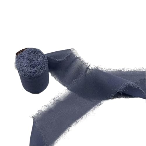 Geschenkband 6Pcs Seidenband Blumenstrauß Wrap Dekoration Ausgefranste Kante Chiffonband FüR Geschenkverpackung(Color7) von YILWPV