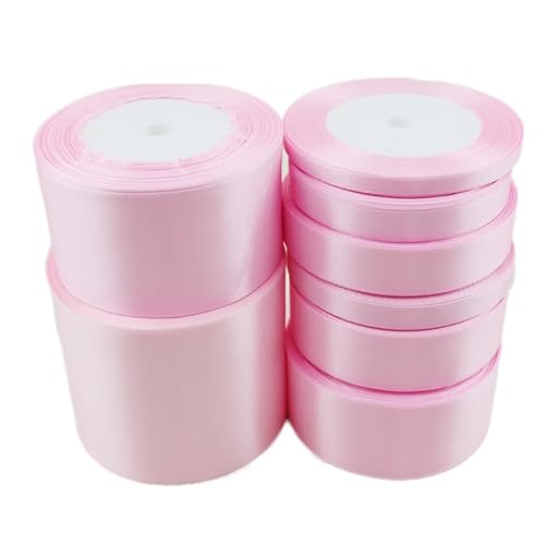 Geschenkband Rosa Satinband in mehreren Größen for einseitige Geschenkverpackungen, Weihnachtsbänder FüR Geschenkverpackung von YILWPV