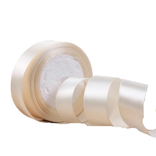 Geschenkband Satinbänder Weihnachten Halloween Hochzeit Geburtstagsfeier Geschenkverpackungsband FüR Geschenkverpackung(Beige,6mm) von YILWPV