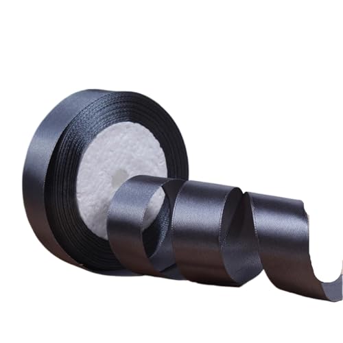 Geschenkband Satinbänder Weihnachten Halloween Hochzeit Geburtstagsfeier Geschenkverpackungsband FüR Geschenkverpackung(Dark Gray,10mm) von YILWPV