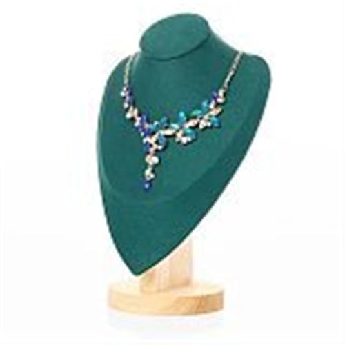 YILWPV Kettenständer 3PCS Samt Schmuck Halskette Modell Büste Zeigen Aussteller Display Anhänger Mannequin Stand Organizer(Green,L) von YILWPV