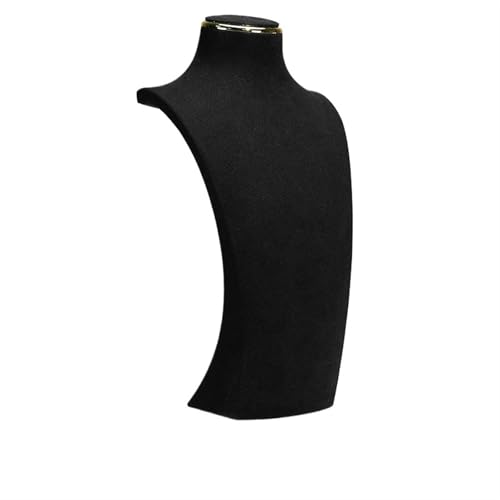 YILWPV Kettenständer Halsketten-Ausstellungsständer, Metall-Mikrofaser-Fenstermodell, Hals-Ausstellungsständer, Anhänger, hängendes Hals-Hals-Regal(L Black) von YILWPV