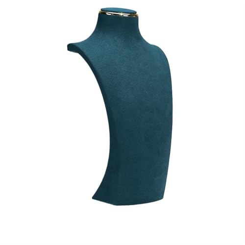 YILWPV Kettenständer Halsketten-Ausstellungsständer, Metall-Mikrofaser-Fenstermodell, Hals-Ausstellungsständer, Anhänger, hängendes Hals-Hals-Regal(L Blue) von YILWPV
