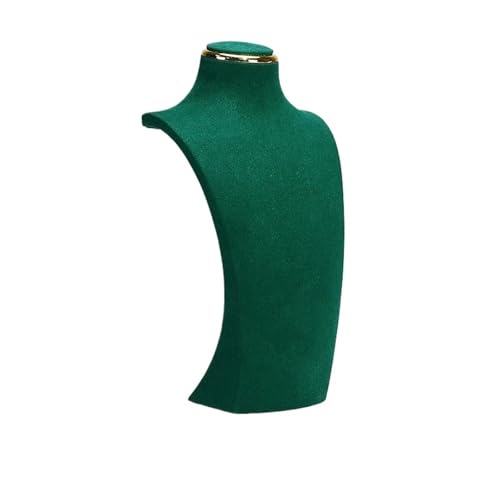 YILWPV Kettenständer Halsketten-Ausstellungsständer, Metall-Mikrofaser-Fenstermodell, Hals-Ausstellungsständer, Anhänger, hängendes Hals-Hals-Regal(M Green) von YILWPV