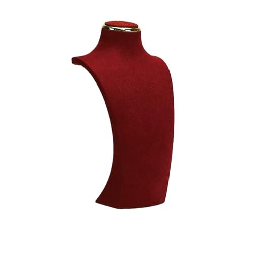 YILWPV Kettenständer Halsketten-Ausstellungsständer, Metall-Mikrofaser-Fenstermodell, Hals-Ausstellungsständer, Anhänger, hängendes Hals-Hals-Regal(M Red) von YILWPV