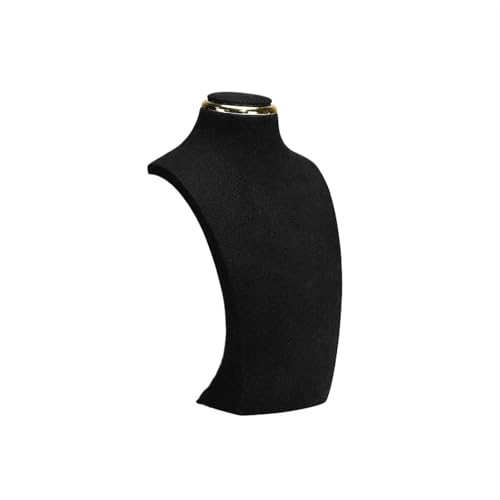 YILWPV Kettenständer Halsketten-Ausstellungsständer, Metall-Mikrofaser-Fenstermodell, Hals-Ausstellungsständer, Anhänger, hängendes Hals-Hals-Regal(S Black) von YILWPV