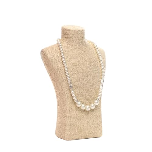 YILWPV Kettenständer Hanf Seil Mannequin Halskette Display Stand Halter for Schmuck Shop Ausstellung Bunte Perlen Halskette Lagerung Anhänger Organizer(M Beige) von YILWPV