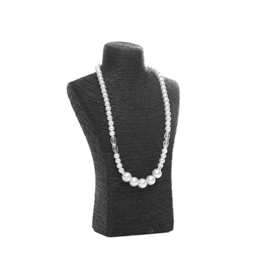 YILWPV Kettenständer Hanf Seil Mannequin Halskette Display Stand Halter for Schmuck Shop Ausstellung Bunte Perlen Halskette Lagerung Anhänger Organizer(M Black) von YILWPV
