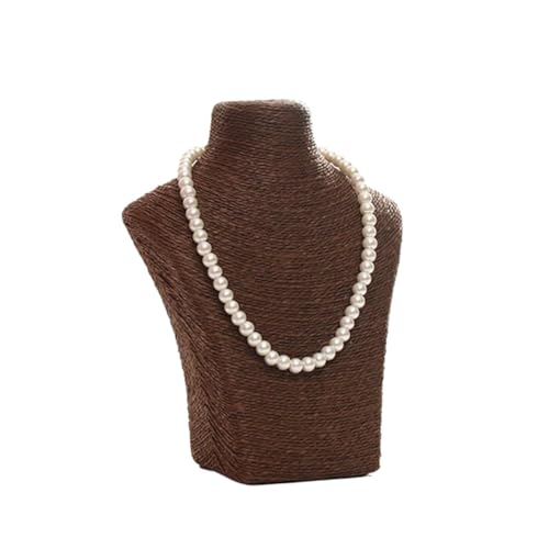 YILWPV Kettenständer Hanf Seil Mannequin Halskette Display Stand Halter for Schmuck Shop Ausstellung Bunte Perlen Halskette Lagerung Anhänger Organizer(S Coffee) von YILWPV