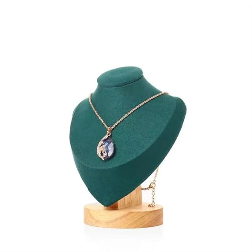 YILWPV Kettenständer Modell Büste Show Aussteller Samt Schmuck Display Halskette Anhänger Schaufensterpuppe Schmuckständer Organizer(Green,S) von YILWPV