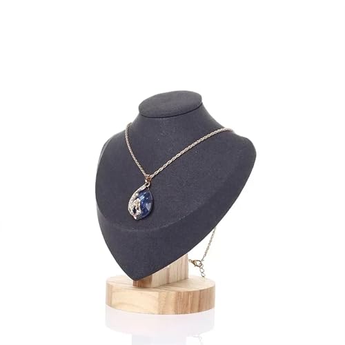 YILWPV Kettenständer Modell Büste Show Aussteller Samt Schmuck Display Halskette Anhänger Schaufensterpuppe Schmuckständer Organizer(Grey and black,M) von YILWPV