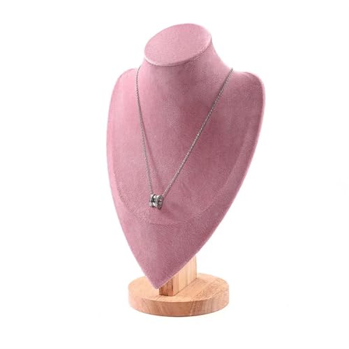 YILWPV Kettenständer Modell Büste Show Aussteller Samt Schmuck Display Halskette Anhänger Schaufensterpuppe Schmuckständer Organizer(Pink,L) von YILWPV